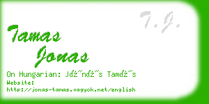 tamas jonas business card